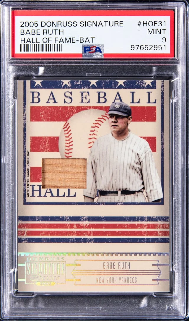 2005 Donruss Babe Ruth Signature Series Hall of Fame Bat #HOF-31 card image