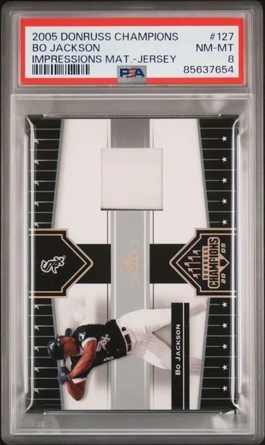 2005 Donruss Bo Jackson Game-Used Champions Impressions Materials Jersey #127 card image