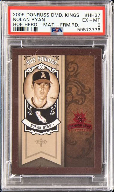 2005 Donruss Diamond Kings Nolan Ryan Hall Of Fame Heroes Materials Framed Red #HH-37 card image