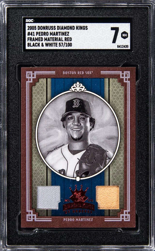 2005 Donruss Diamond Kings Pedro Martinez Framed Material Red Black White #41 card image