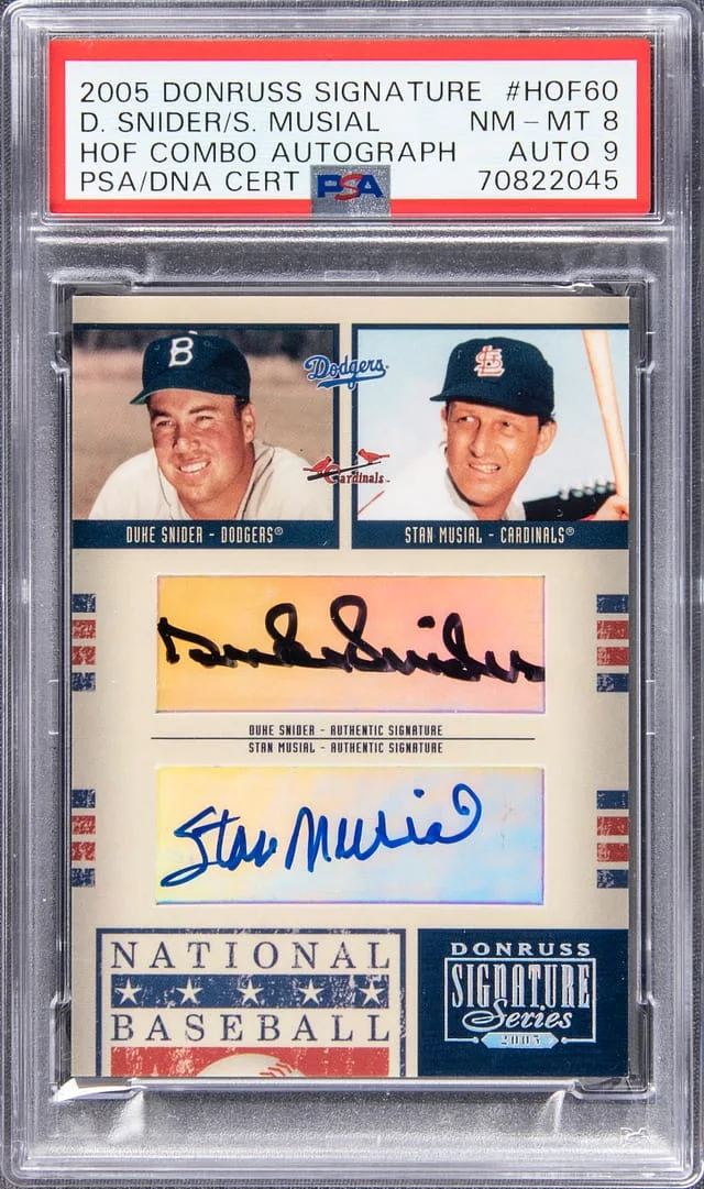 2005 Donruss Duke Snider/Stan Musial Dual Signature Series HOF Combo Autograph #HOF-60 card image