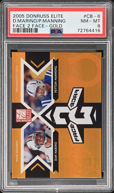 2005 Donruss Elite Dan Marino/Peyton Manning Face 2 Face Gold #CB-6 card image