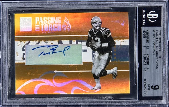 2005 Donruss Elite Tom Brady Passing The Torch Autograph #PT-20 card image
