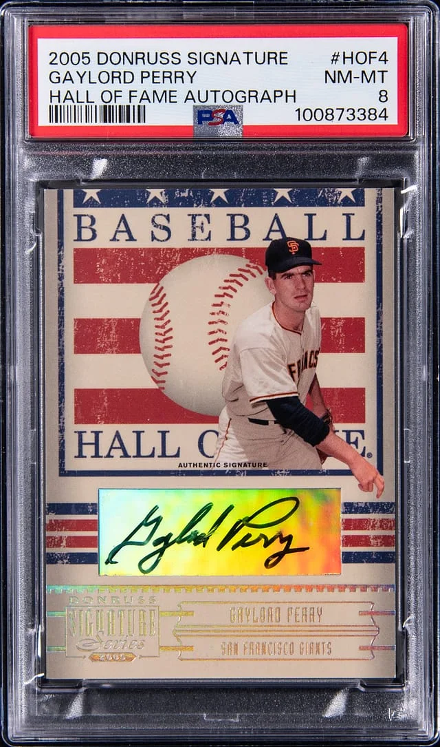 2005 Donruss Gaylord Perry Signature Hall of Fame Autograph #HOF-4 card image