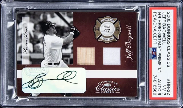 2005 Donruss Jeff Bagwell Classics Home Run Heroes Signature Materials Prime #HR-22 card image