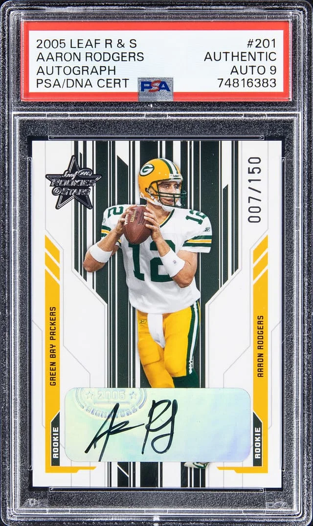 2005 Donruss Leaf Aaron Rodgers Rookies & Stars Autograph #201 card image
