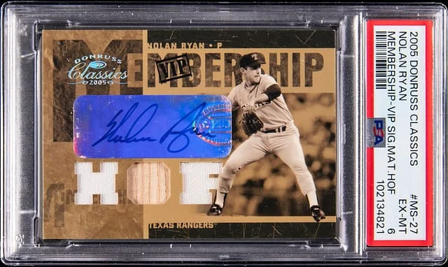 2005 Donruss Nolan Ryan Classics Membership VIP Signature Materials Hall of Fame #MS-27 card image