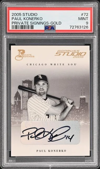 2005 Donruss Paul Konerko Studio Private Signings Gold #72 card image