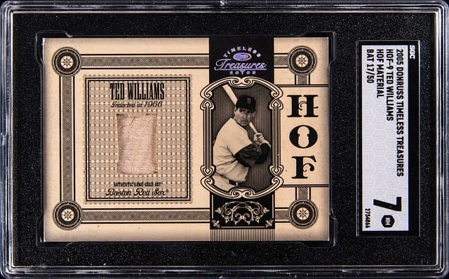 2005 Donruss Ted Williams Timeless Treasures HOF Material #HOF-9 card image