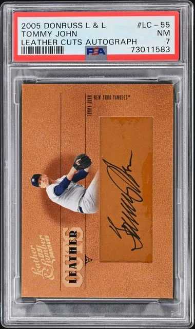 2005 Donruss Tommy John Leather & Lumber Leather Cuts Autograph #LC-55 card image