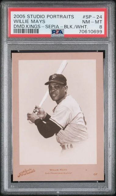 2005 Donruss Willie Mays Studio Portraits Diamond Kings Sepia Black & White #SP-24 card image