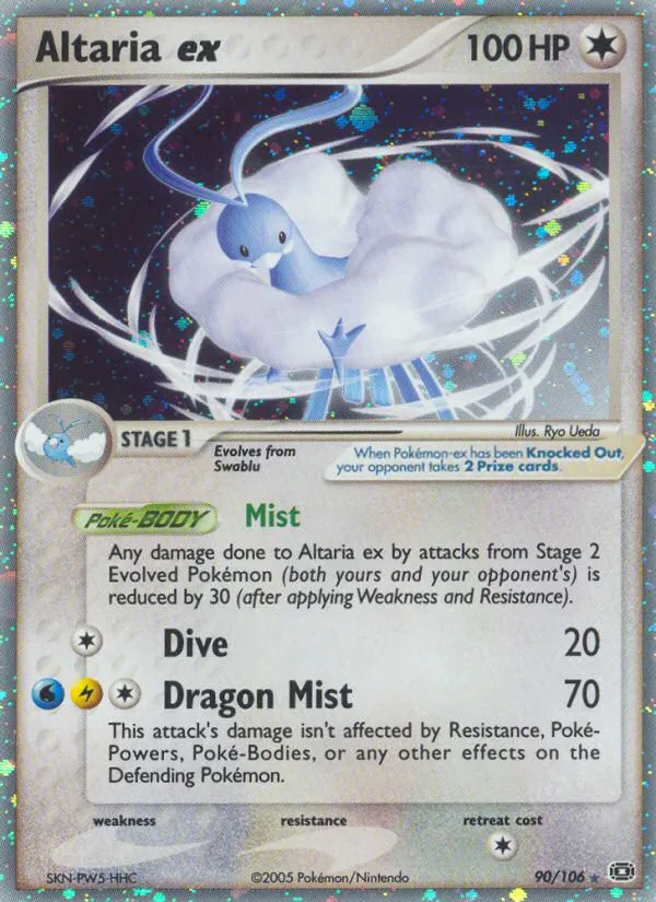 2005 Emerald Altaria ex #090/106 Rare Holo EX card image
