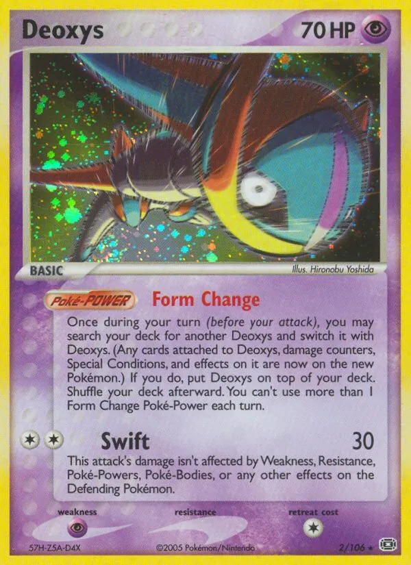 2005 Emerald Deoxys Rare Holo #002/106 Rare Holo card image