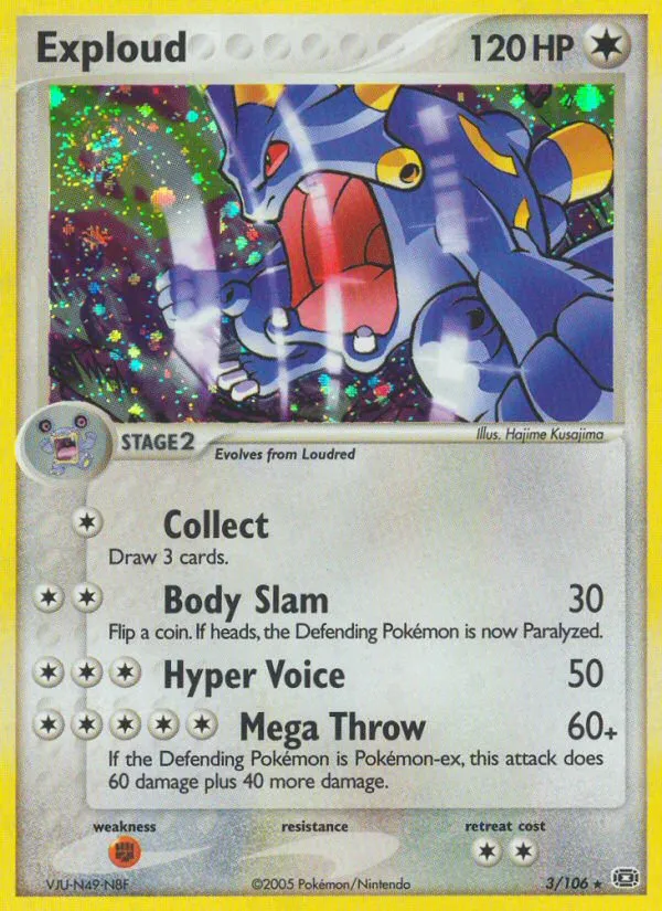 2005 Emerald Exploud Rare Holo #003/106 Rare Holo card image