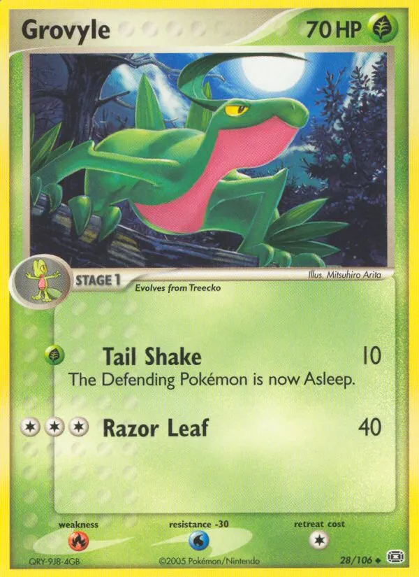 2005 Emerald Grovyle Uncommon #028/106 Uncommon card image