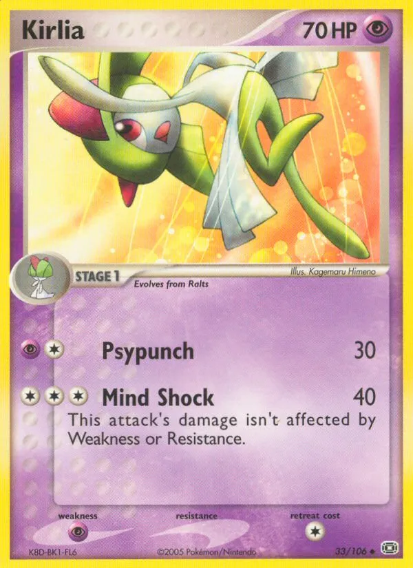 2005 Emerald Kirlia Uncommon #033/106 Uncommon card image