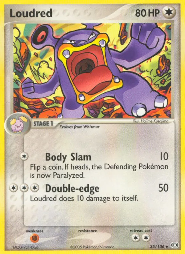 2005 Emerald Loudred Uncommon #035/106 Uncommon card image