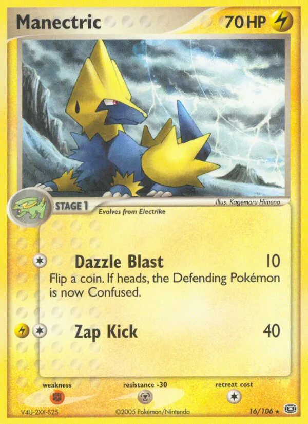 2005 Emerald Manectric #016/106 Rare card image
