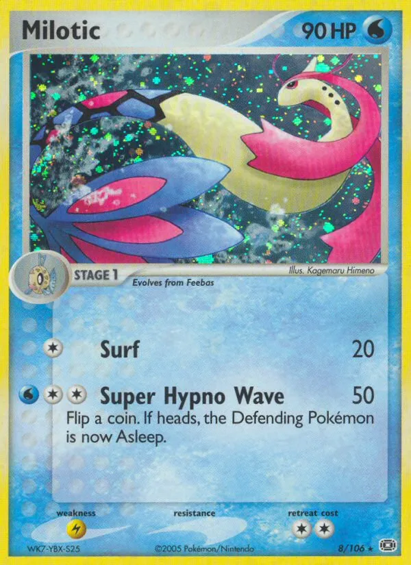2005 Emerald Milotic #008/106 Rare Holo card image