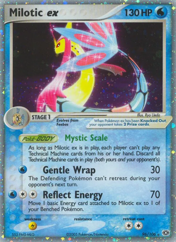 2005 Emerald Milotic ex #096/106 Rare Holo EX card image