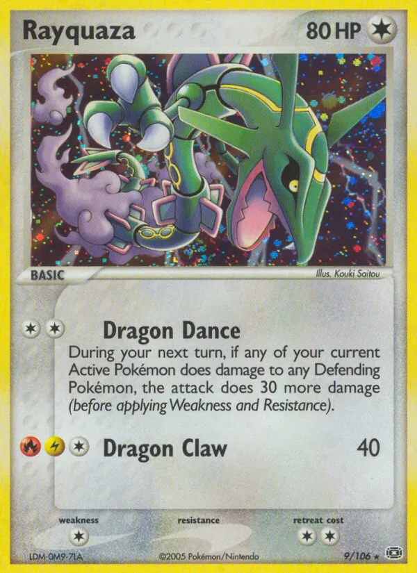 2005 Emerald Rayquaza #009/106 Rare Holo card image