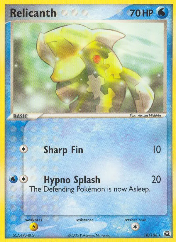 2005 Emerald Relicanth Rare #018/106 Rare card image