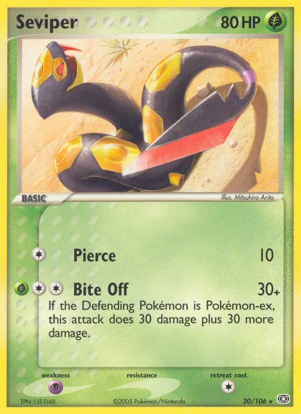 2005 Emerald Seviper Rare #020/106 Rare card image
