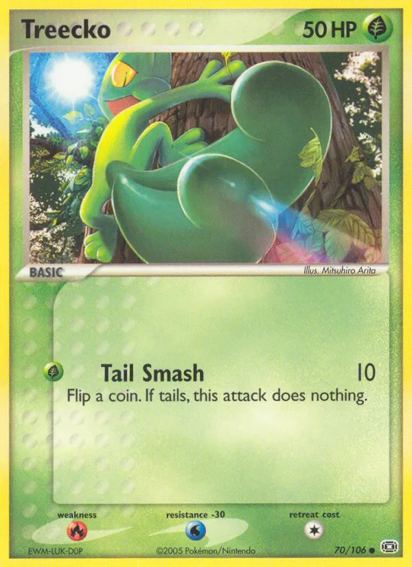 2005 Emerald Treecko Common #070/106 Common card image