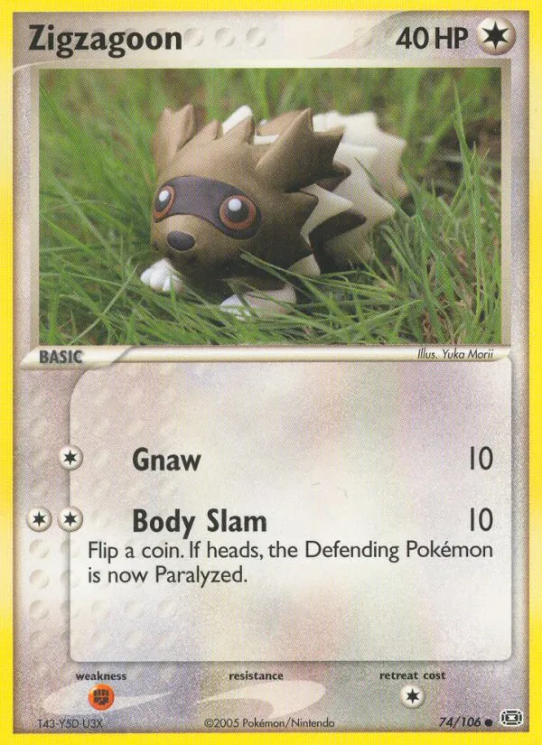 2005 Emerald Zigzagoon Common #074/106 Common card image