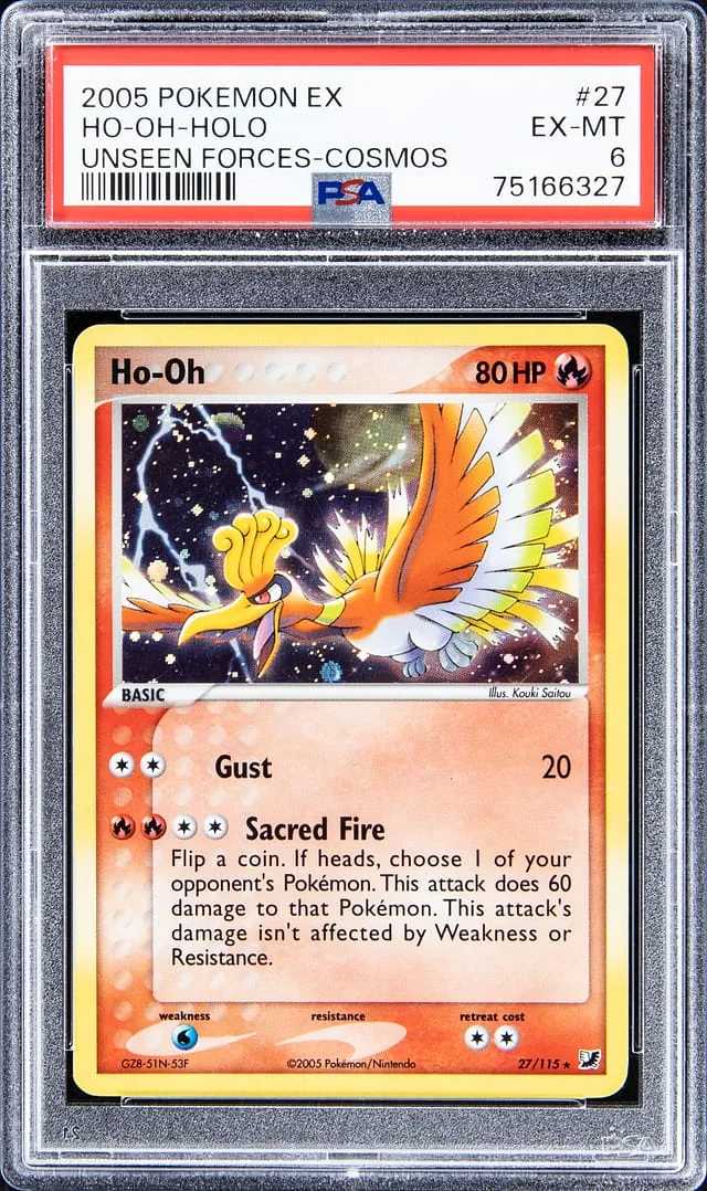 2005 EX Unseen Forces Ho-oh Cosmos Rare Holofoil #27 card image