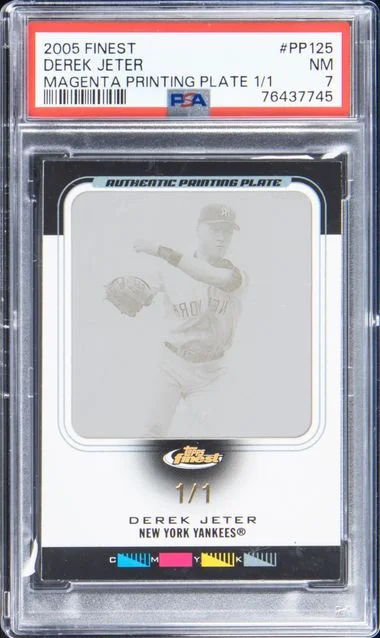 2005 Finest Pp125 Derek Jeter Magenta Printing Plate #1/1 card image