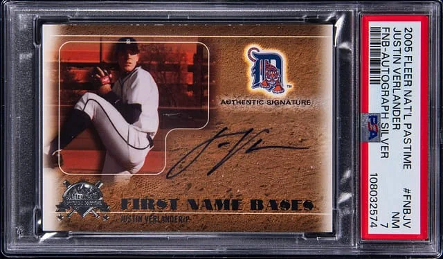 2005 Fleer Justin Verlander National Pastime First Name Basis Autograph Silver #FNB-JV card image