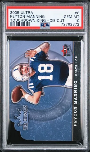 2005 Fleer Ultra Peyton Manning Touchdown King Die Cut #8 card image
