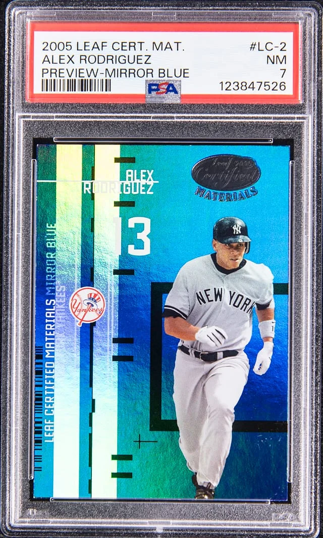 2005 Leaf Certified Alex Rodriguez Material Preview Mirror Blue #LC-2 card image