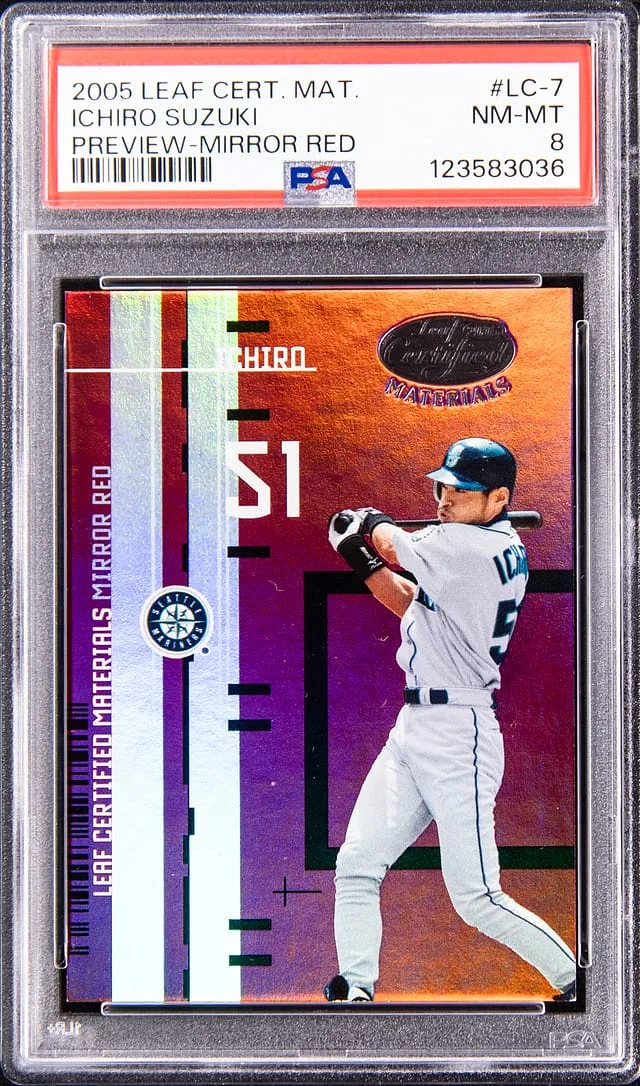 2005 Leaf Certified Ichiro Suzuki Material Preview Mirror Red #LC-7 card image
