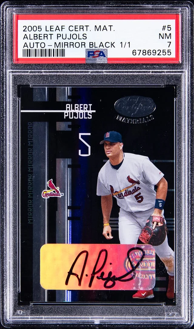 2005 Leaf Certified Materials Albert Pujols Autographs Mirror Black #5 card image