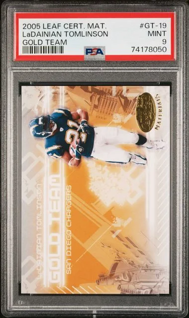 2005 Leaf Certified Materials Ladainian Tomlinson Gold Team #GT-19 card image