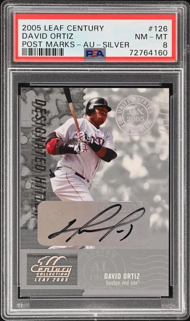 2005 Leaf David Ortiz Century Post Marks Autograph Silver #126 card image