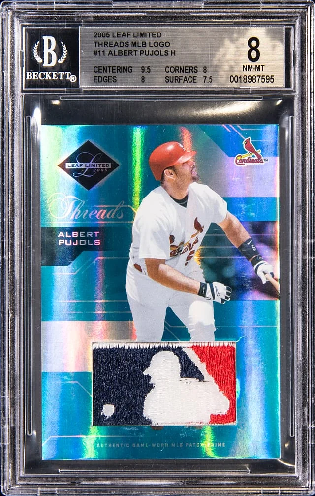 2005 Leaf Limited Albert Pujols H Threads MLB Logo #11 card image