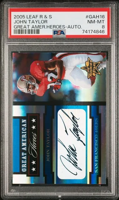 2005 Leaf Rookies & Stars John Taylor Great American Heroes #GAH-16 card image
