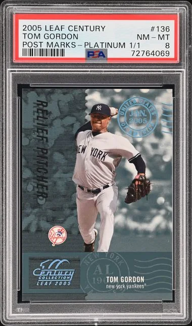 2005 Leaf Tom Gordon Century Post Marks Platinum #136 card image