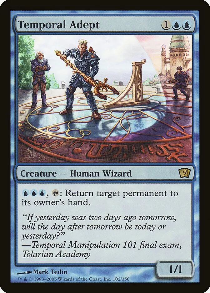 2005 Ninth Edition Temporal Adept #102★ rare card image