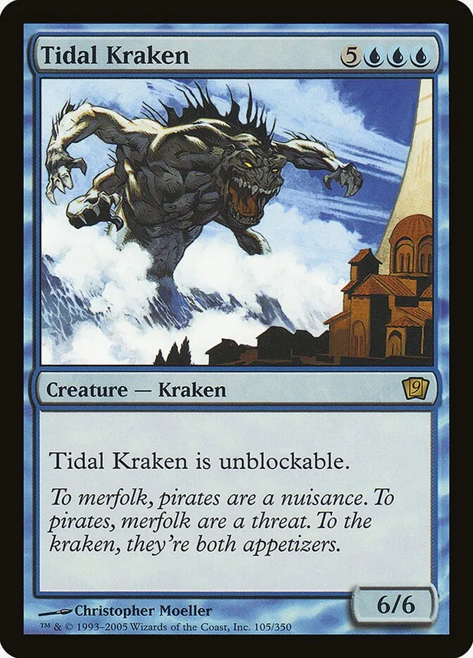2005 Ninth Edition Tidal Kraken #105★ rare card image