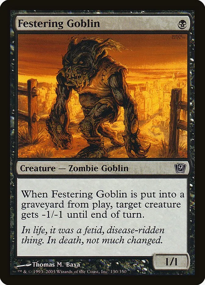 2005 Ninth Edition Festering Goblin #130★ common card image