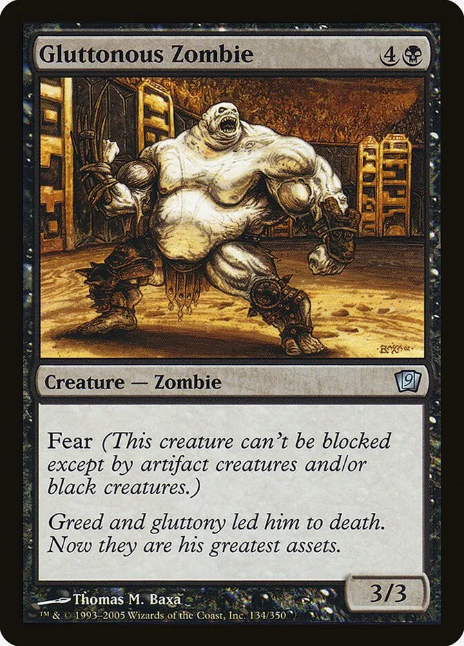 2005 Ninth Edition Gluttonous Zombie #134★ uncommon card image