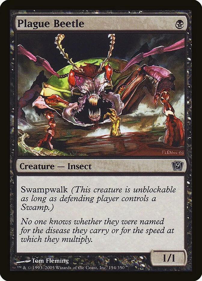 2005 Ninth Edition Plague Beetle #154★ common card image
