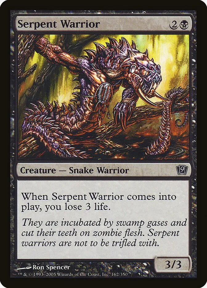 2005 Ninth Edition Serpent Warrior #162★ common card image