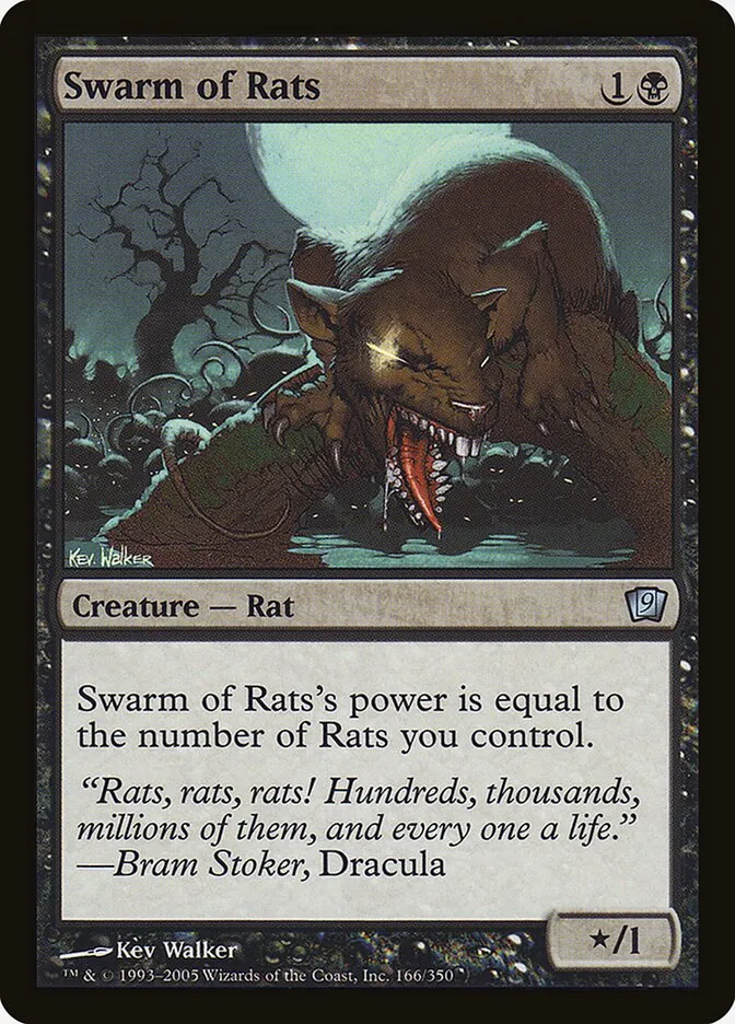 2005 Ninth Edition Swarm of Rats #166★ uncommon card image