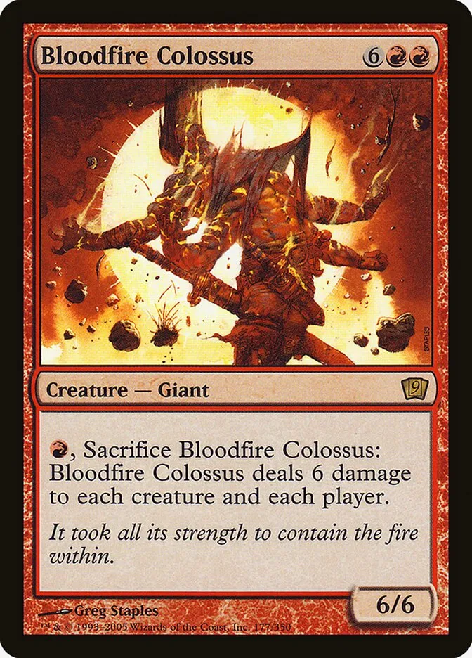 2005 Ninth Edition Bloodfire Colossus #177★ rare card image