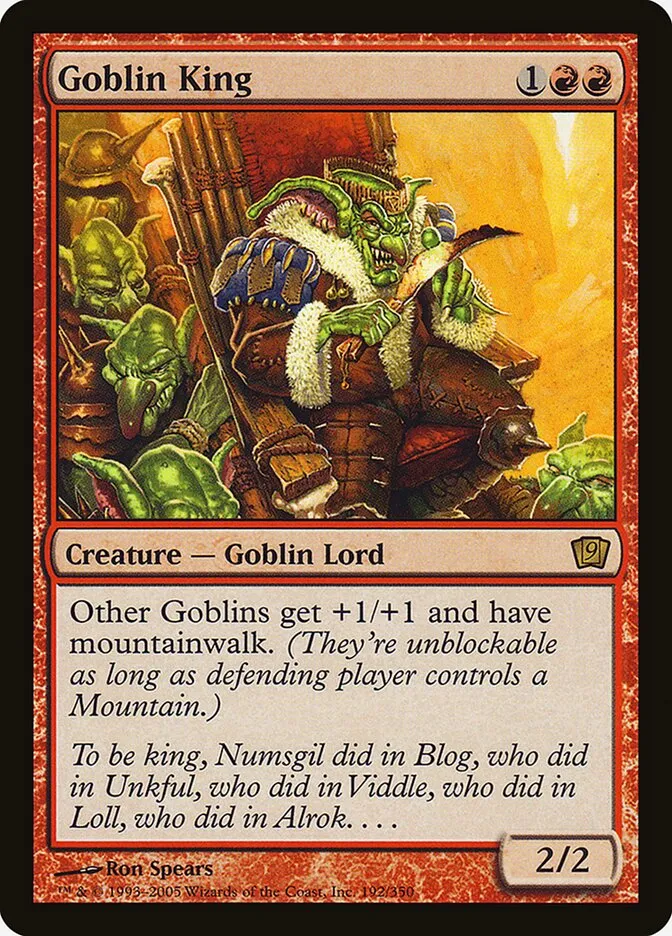 2005 Ninth Edition Goblin King #192★ rare card image